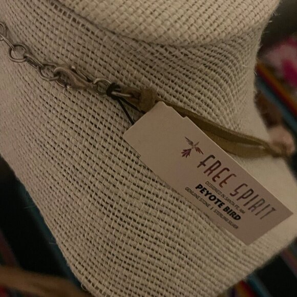 Peyote Bird Boho Polished Stone Statement Necklace With Leather Cord & Metal Acc - Picture 6 of 6